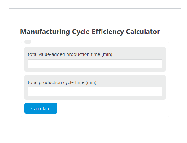 manufacturing cycle efficiency calculator