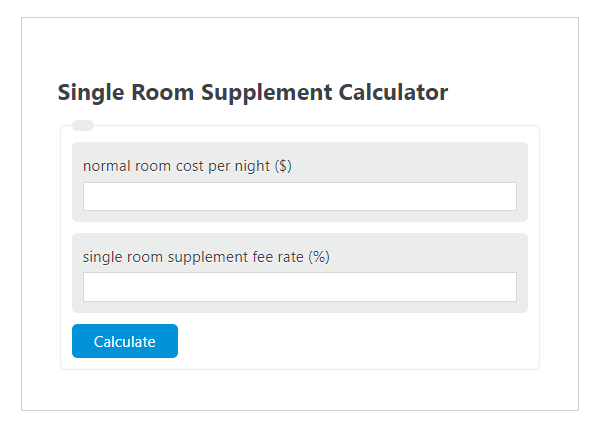 single room supplement calculator