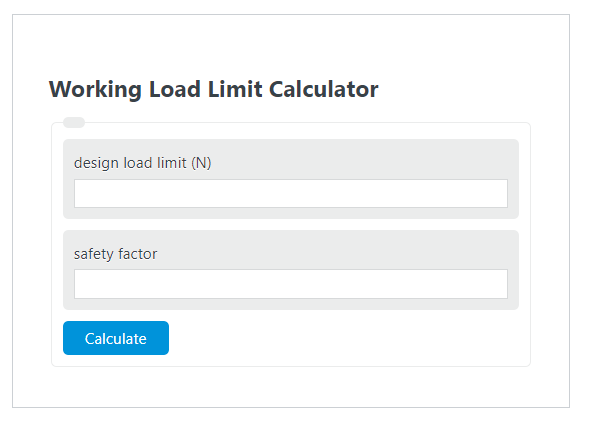 working load limit calculator