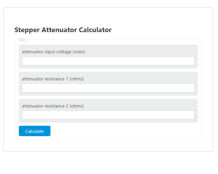 stepper attenuator calculator