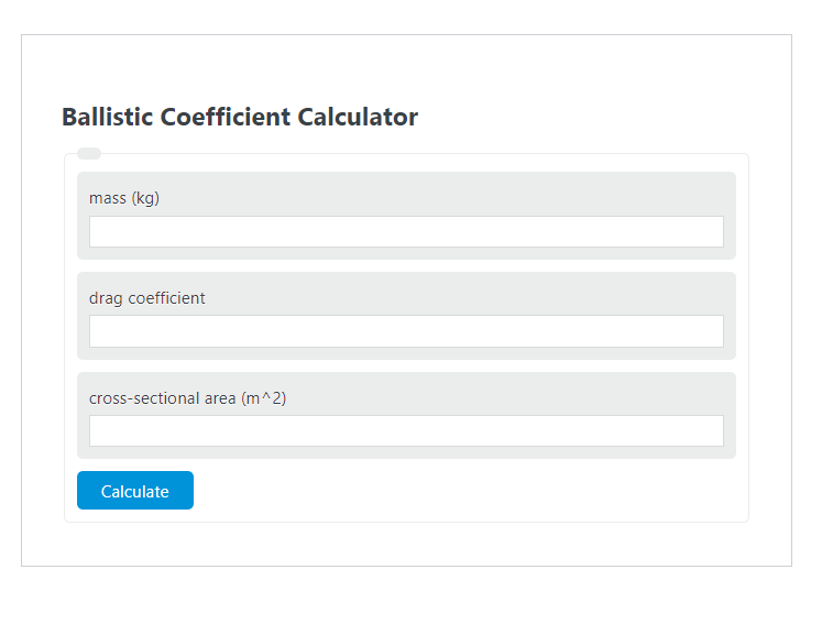 ballistic coefficient calculator