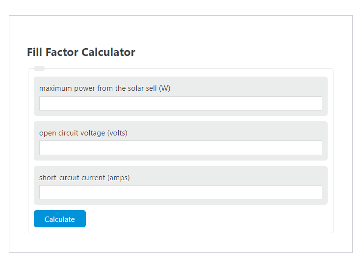 fill factor calculator