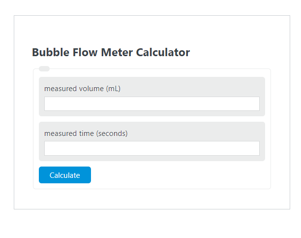 bubble flow meter calculator