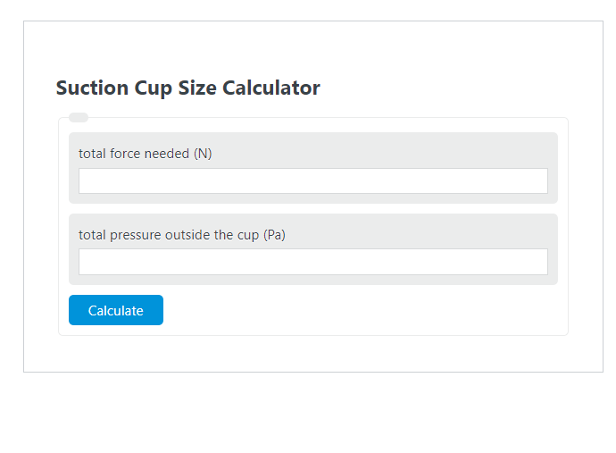 suction cup size calculator