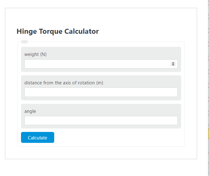 hinge torque calculator