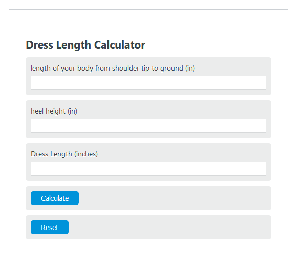 dress length calculator