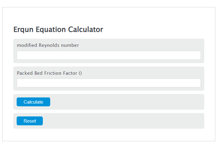 ergun equation calculator