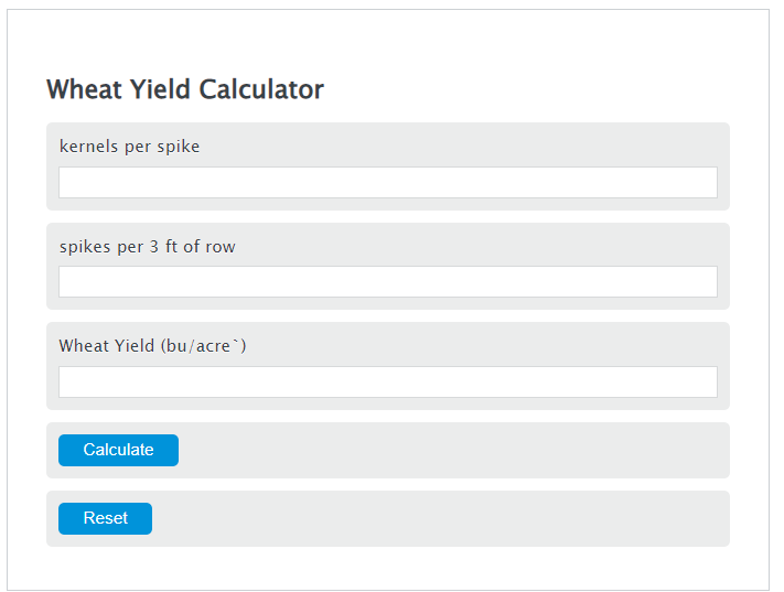 wheat yield calculator