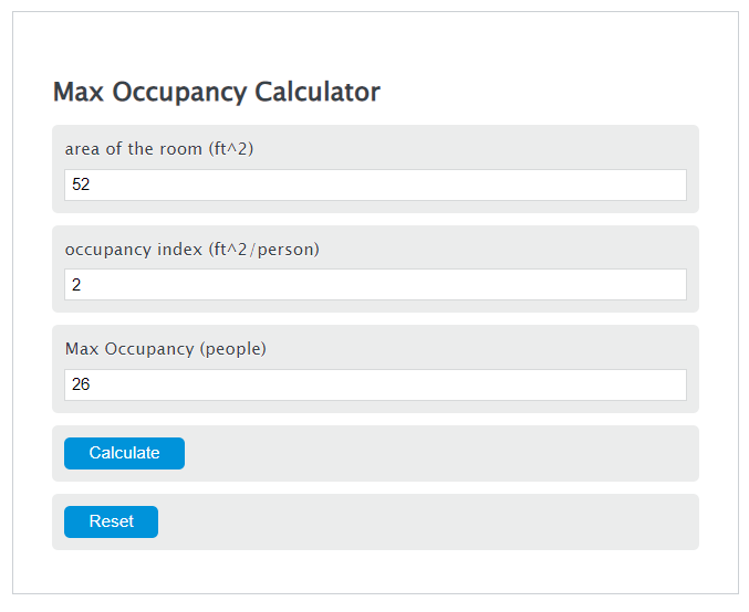 max occupancy calculator