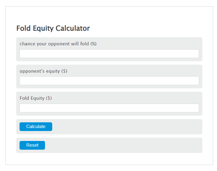 fold equity calculator