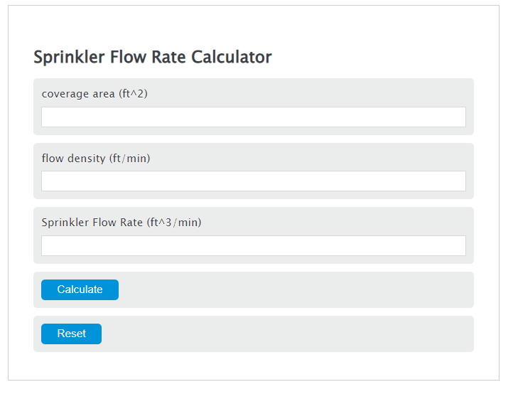 sprinkler flow rate calculator
