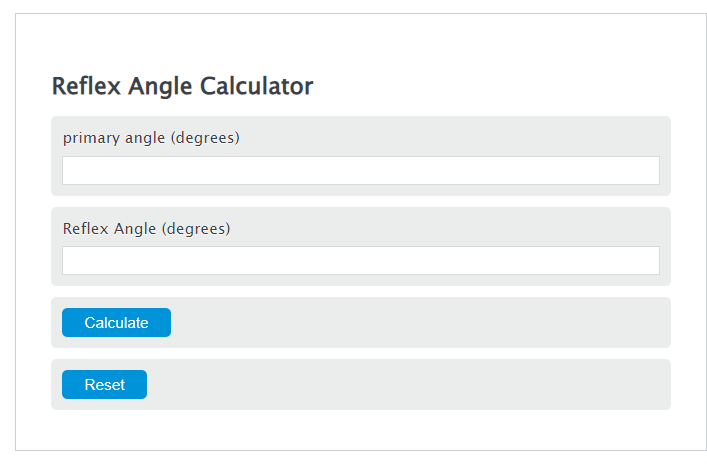 reflex angle calculator