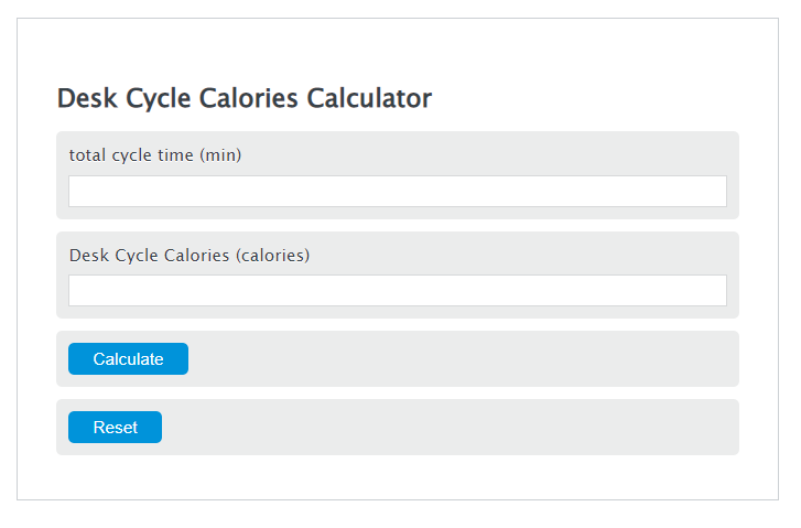 desk cycle calories calculator