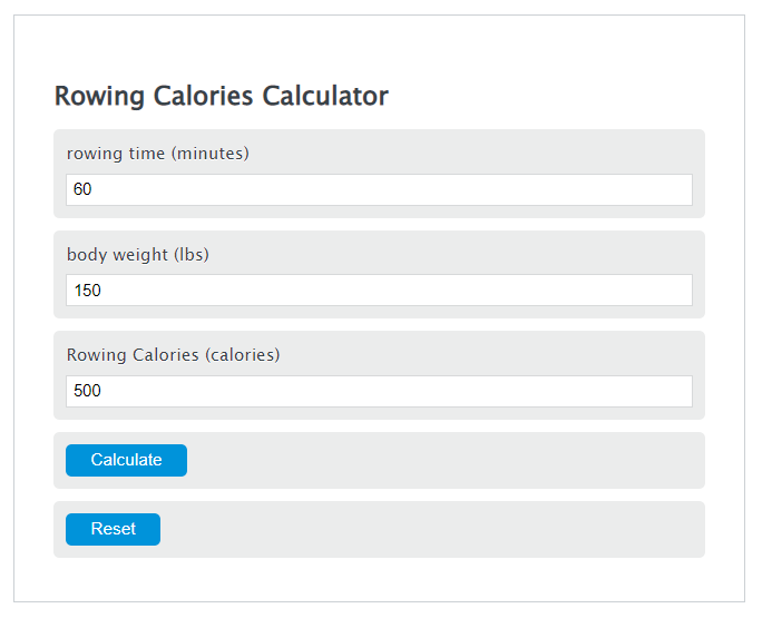 rowing calories calculator