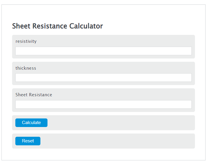 sheet resistance calculator