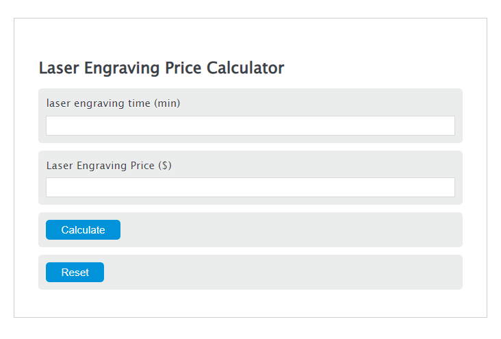 laser engraving price calculator