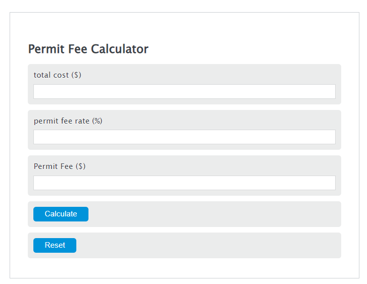 permit fee calculator