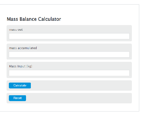 mass balance calculator