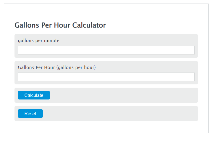 gallons per hour calculator