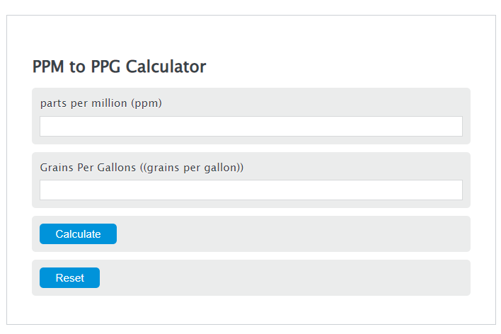 ppm to ppg calculator