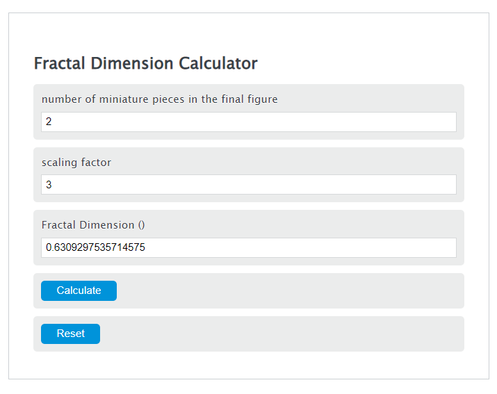 fractal dimension calculator