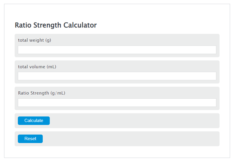 ratio strength calculator