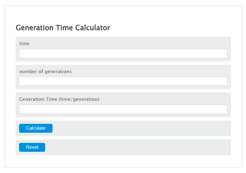 generation time calculator
