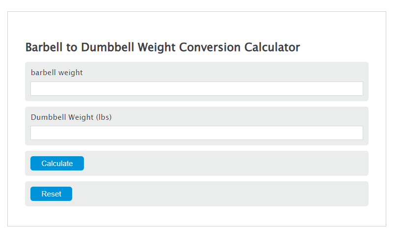 barbell to dumbbell weight conversion calculator
