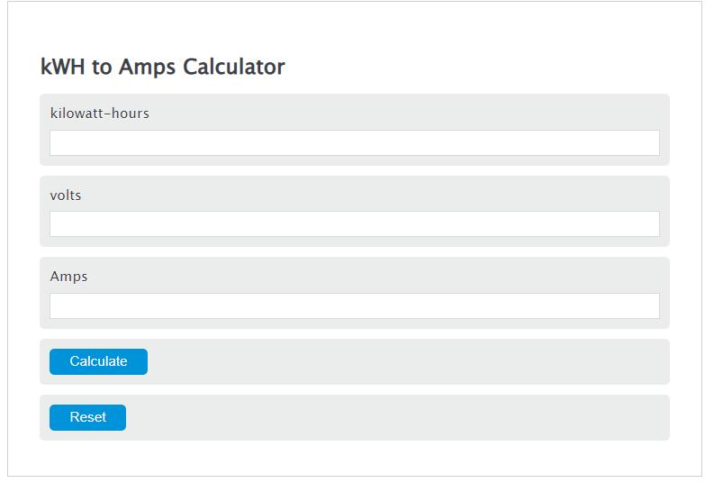 kwh to amps calculator
