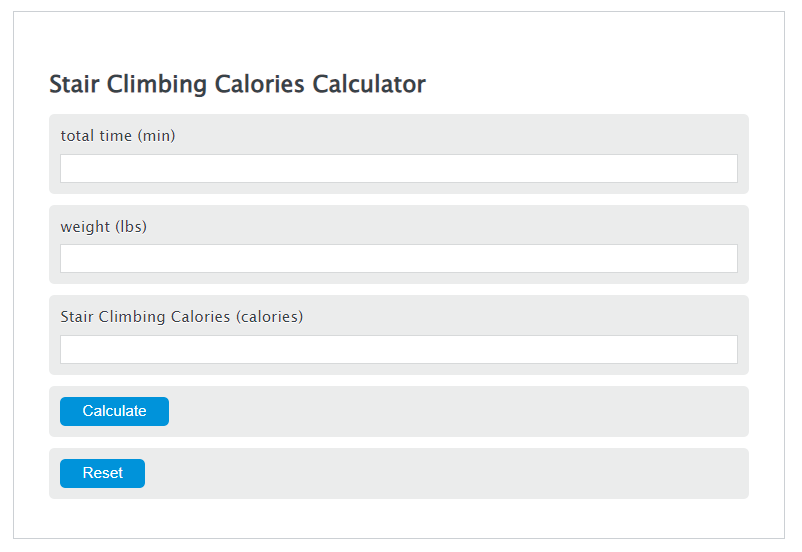 stair climbing calories calculator