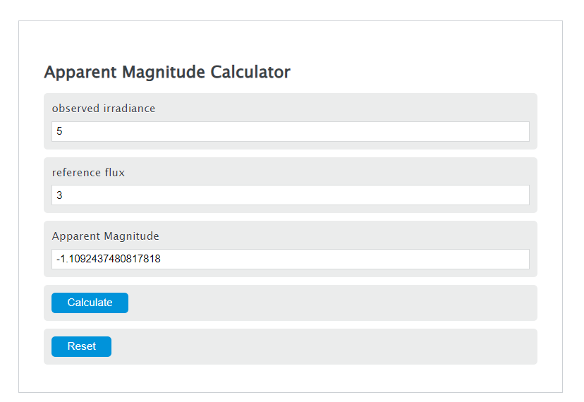 apparent magnitude calculator