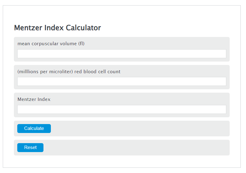 mentzer index calculator