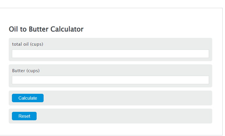oil to butter calculator