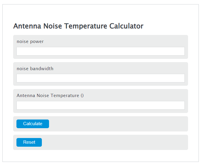 antenna noise temperature calculator