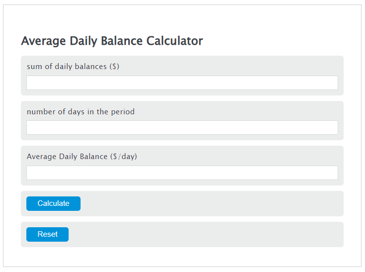average daily balance calculator