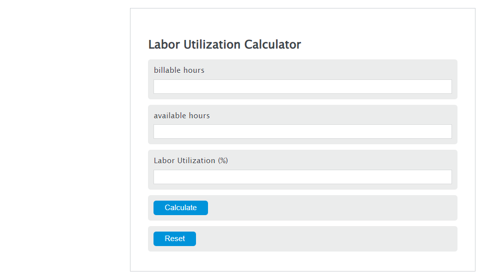 labor utilization calculator