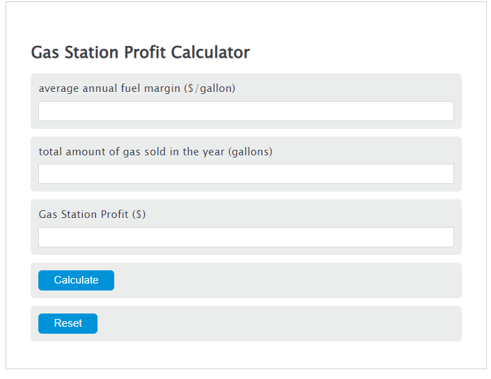 gas station profit calculator