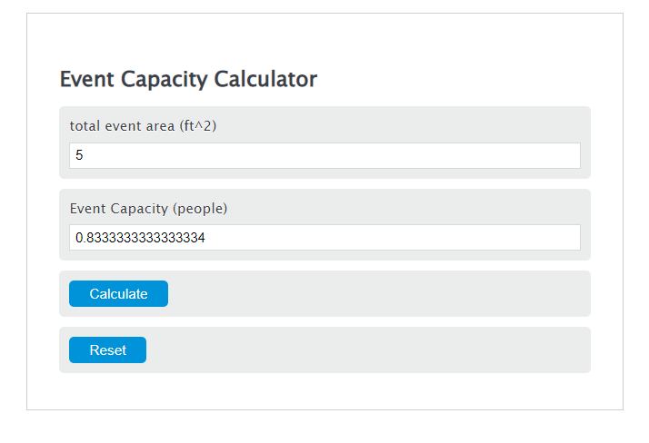 event capacity calculator