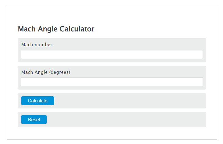 mach angle calculator