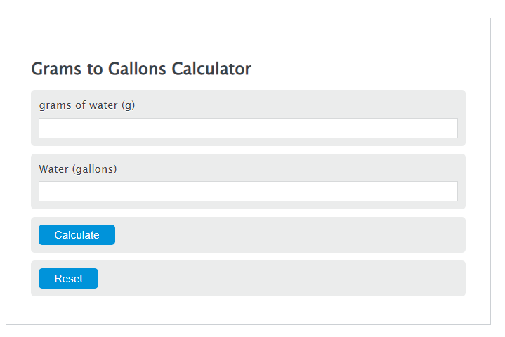 grams to gallons calculator