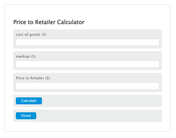 price to retailer calculator