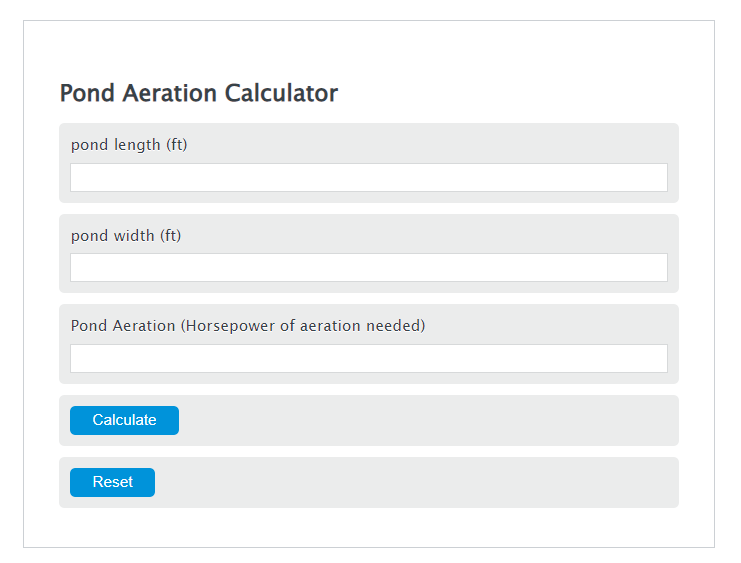 pond aeration calculator