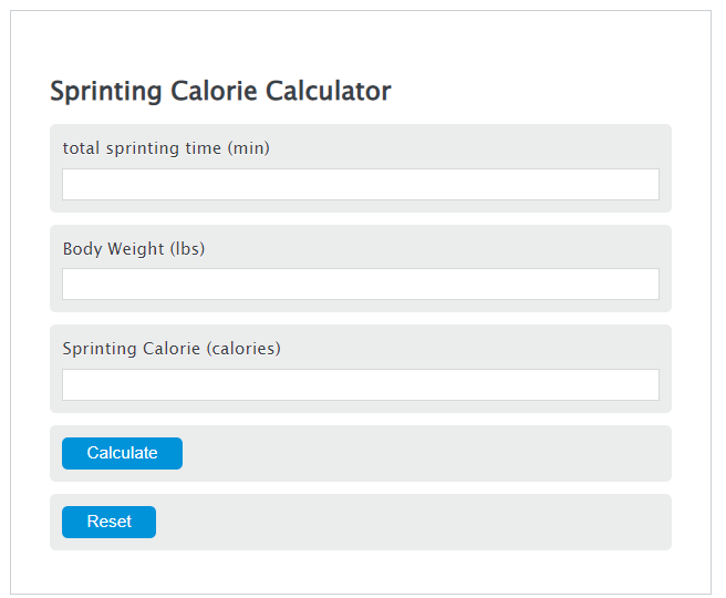 sprinting calories calculator