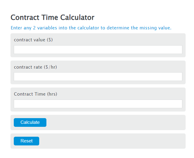 contract time calculator