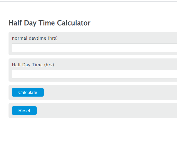 half day time calculator