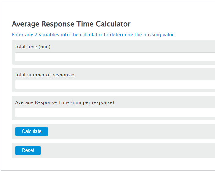 average response time calculator