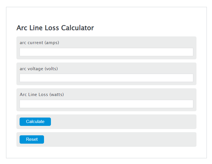 arc line loss calculator
