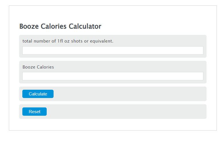 booze calories calculator