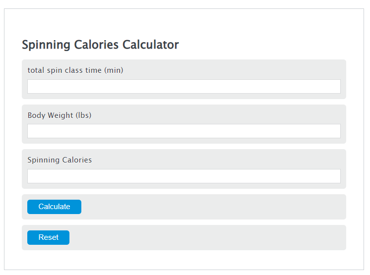 spinning calories calculator