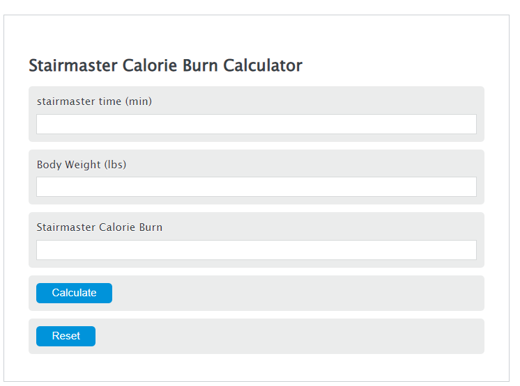 stairmaster calorie calculator